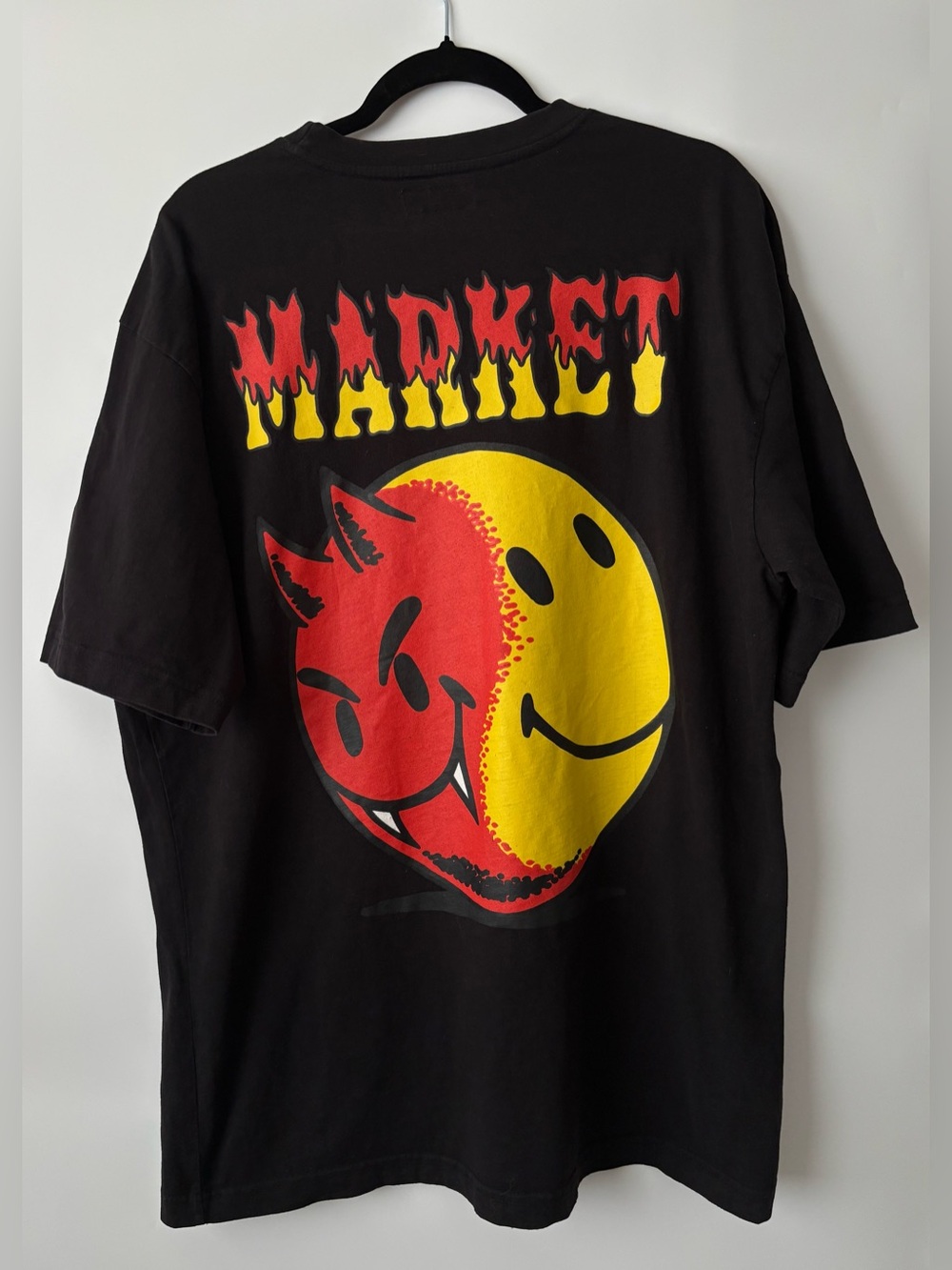 Chinatown Market x Smiley Devil Graphic Tee Y2K Black Size XL